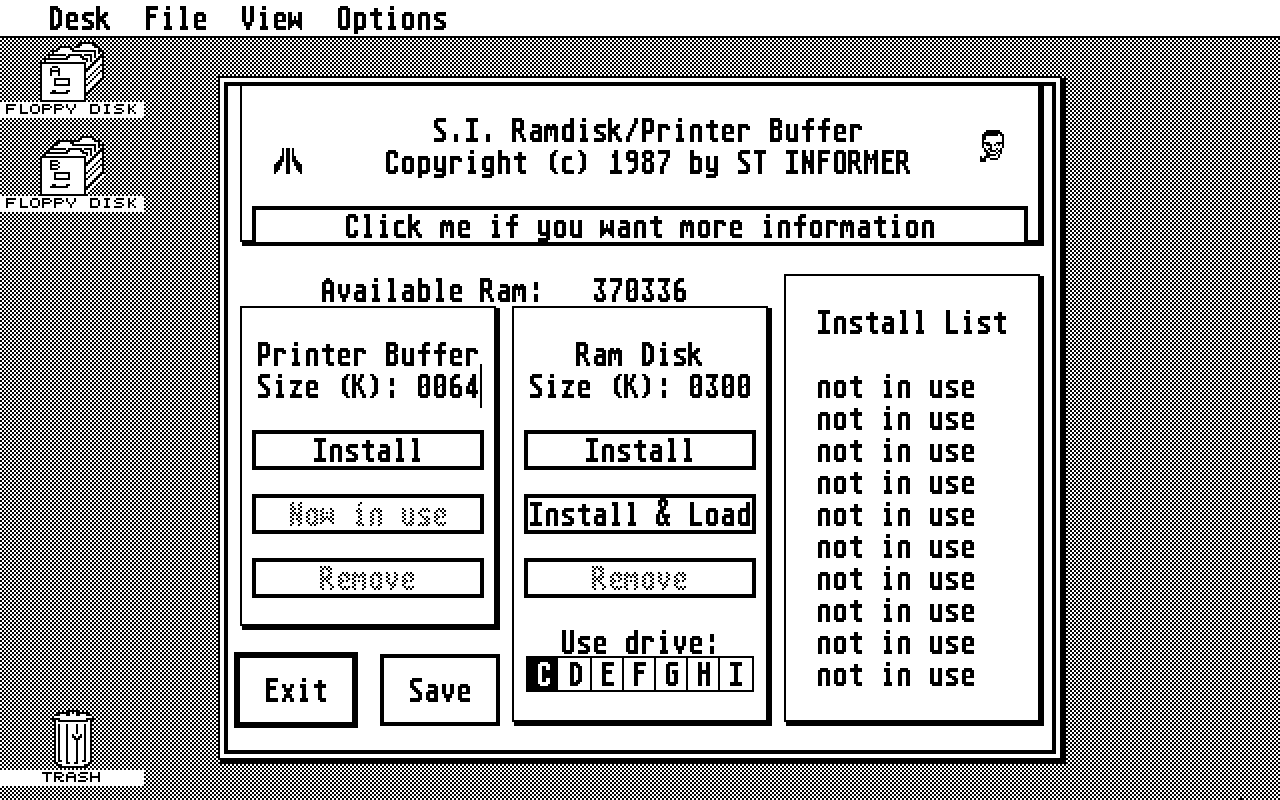 SI RAM Disk — screenshot 1